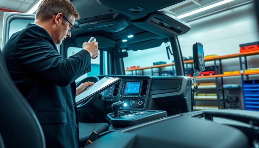 inspekcja wizualna kabiny ciężarówki