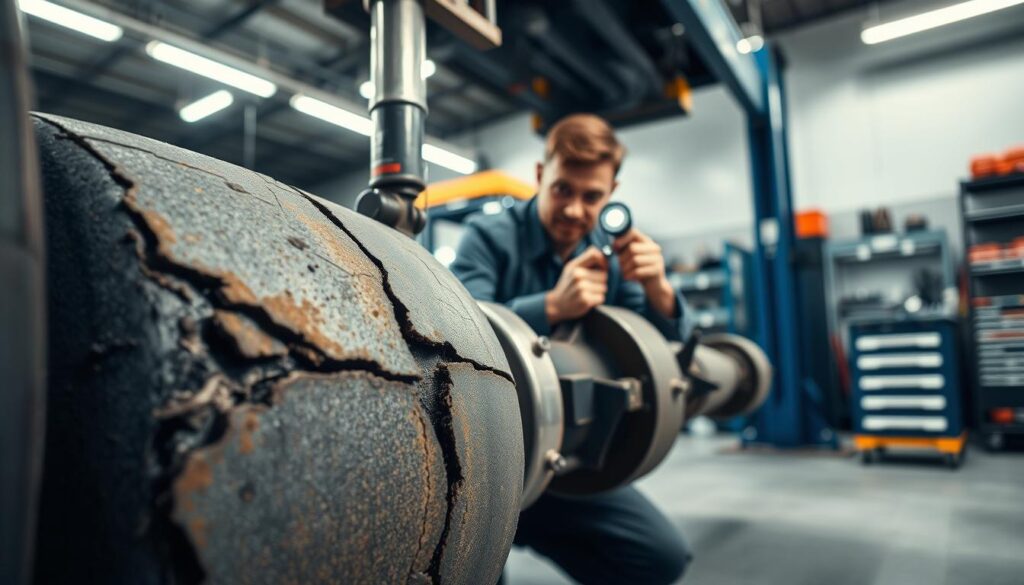 uszkodzenia osi ciężarowych